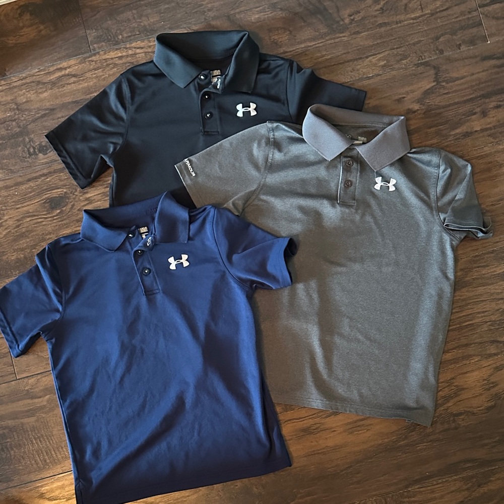 Under Armour Kids Polo Shirt - Navy, Charcoal, and Black